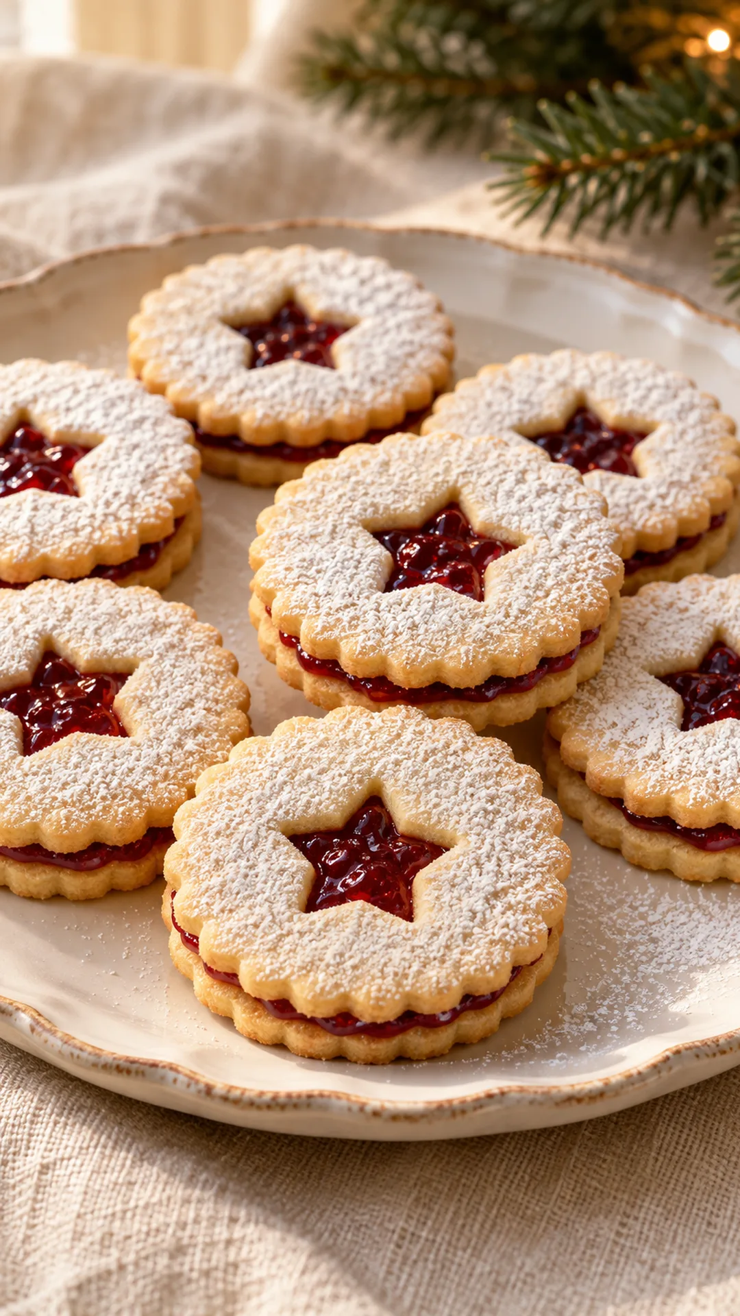 Austrian-Style Cranberry Orange Linzer Cookies