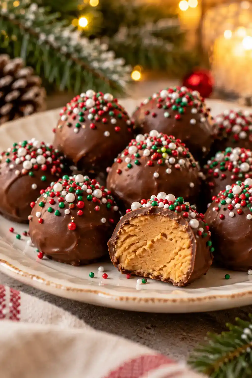 Christmas Sprinkle Peanut Butter Balls
