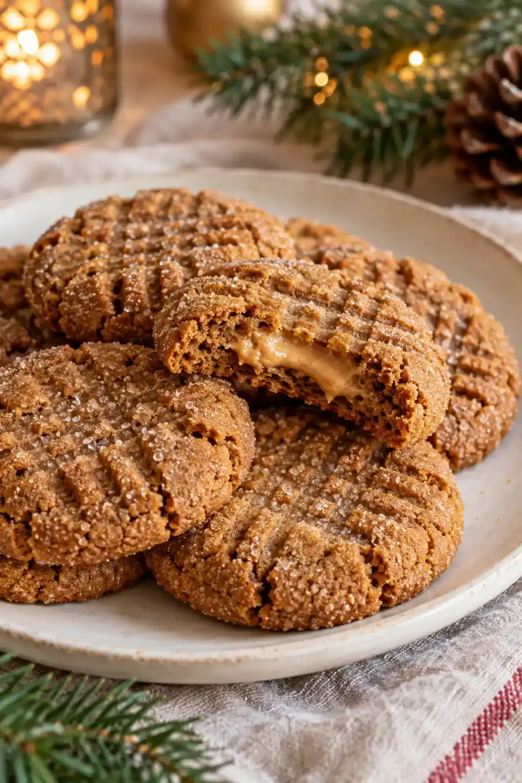 Gingerbread Peanut Butter Cookies