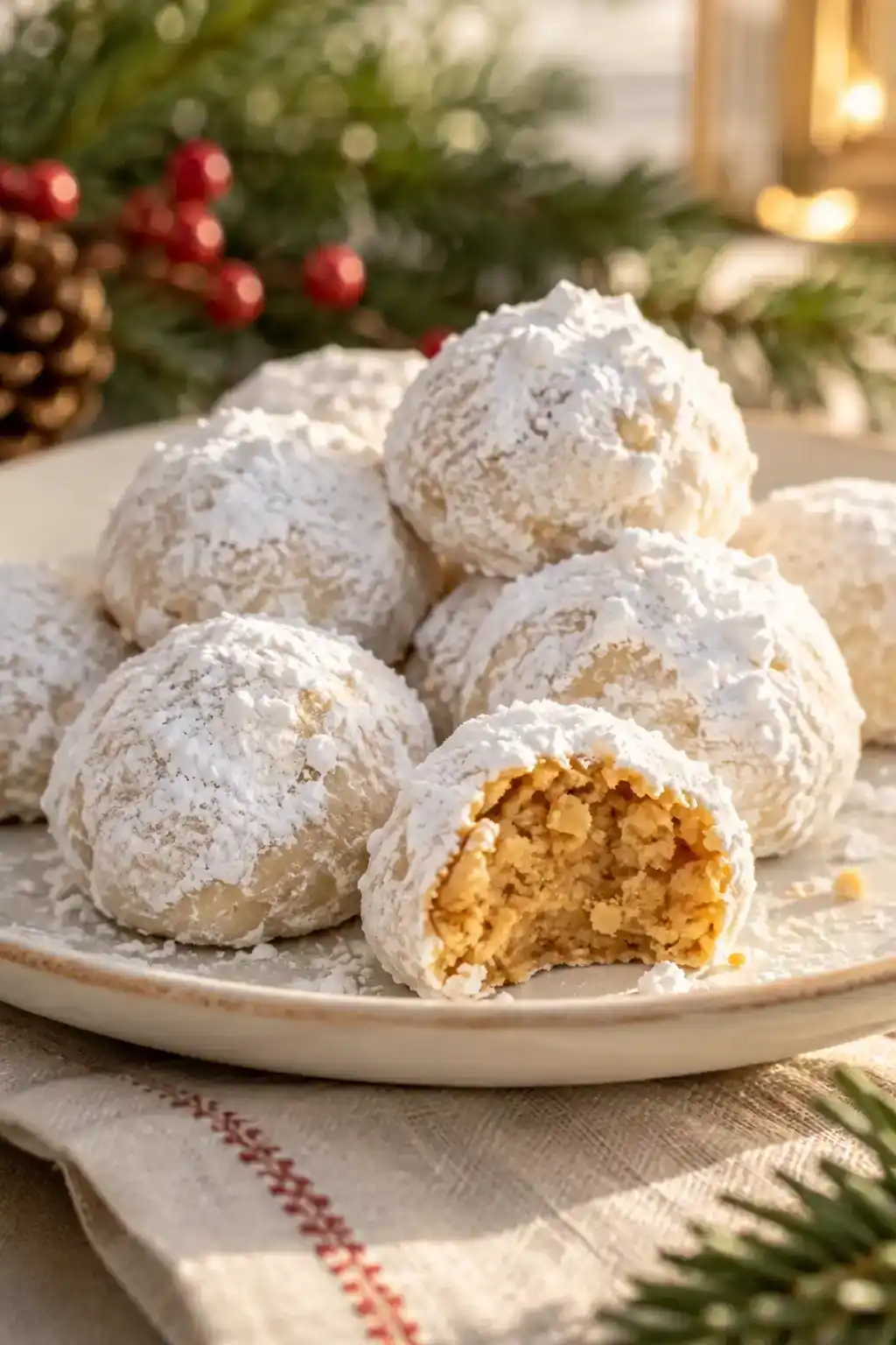 Peanut Butter Snowball Cookies