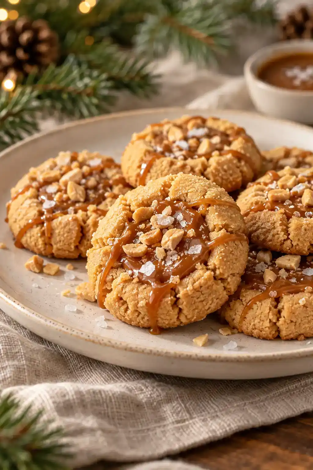 Salted Caramel Peanut Butter Cookies