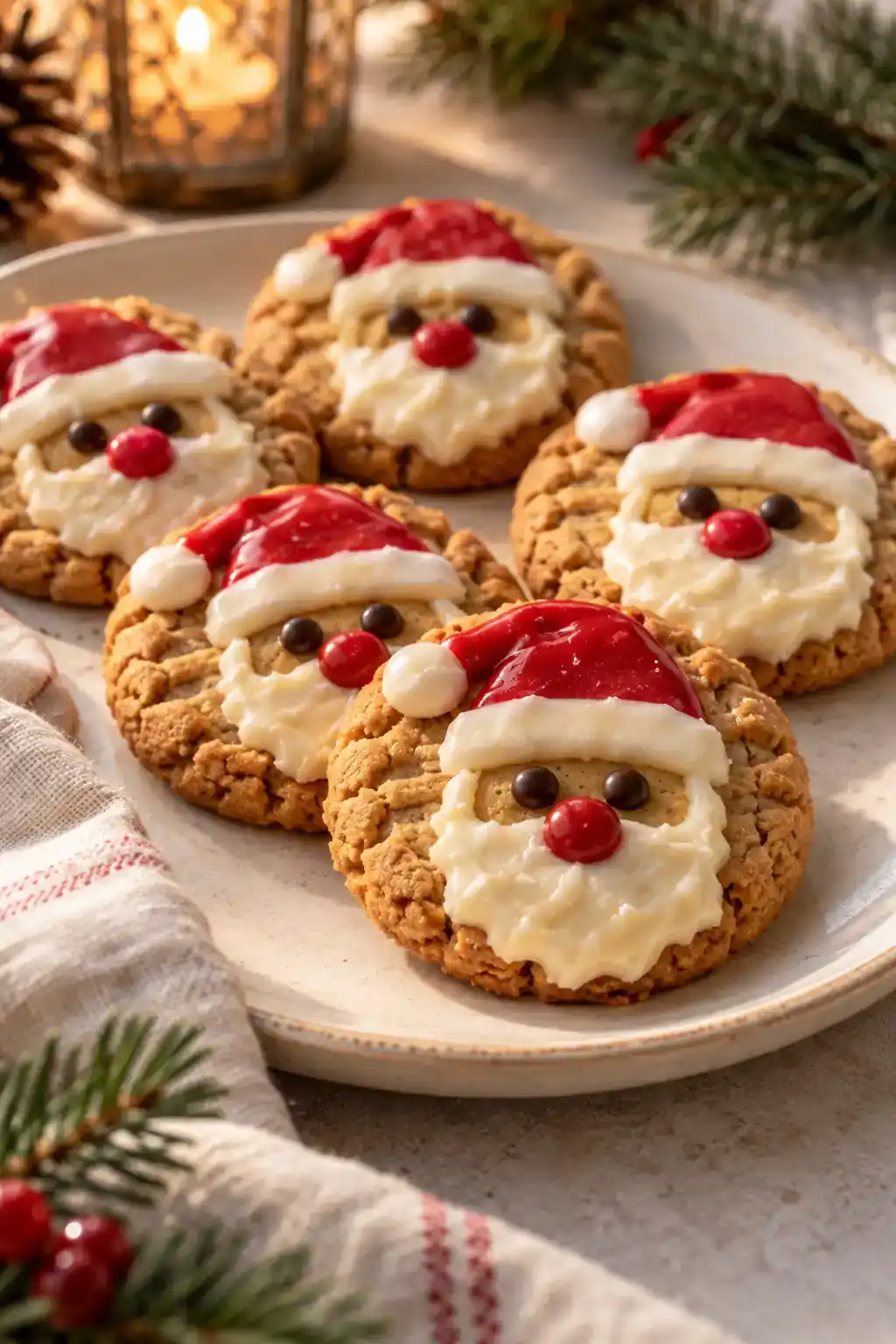 Santa Peanut Butter Cookies | Christmas Peanut Butter Cookies