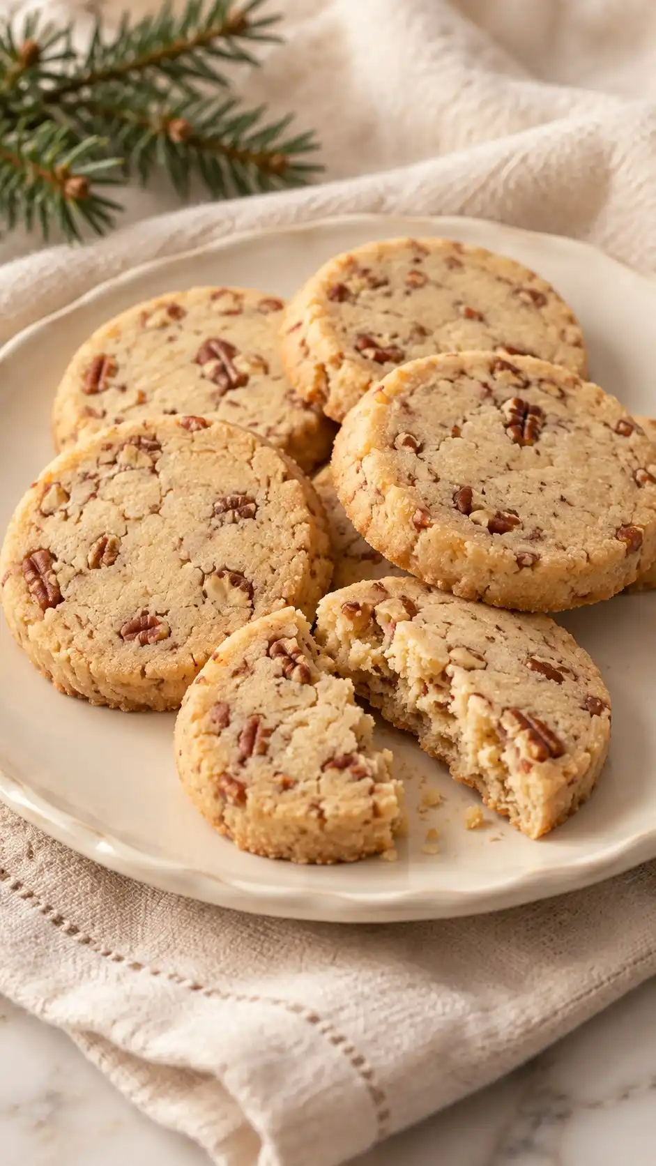 Brown Butter Pecan Shortbread Coins