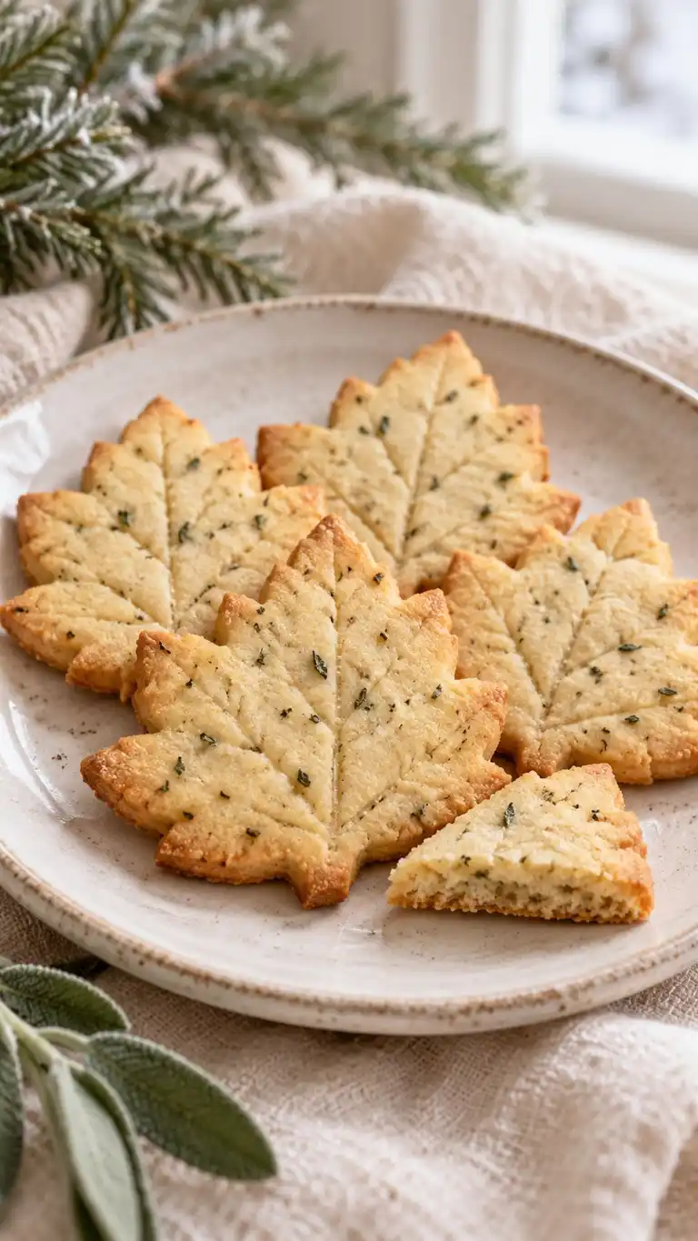 Nutty browned butter and finely minced sage shape into delicate leaf cookies with a savory aromatic finish.