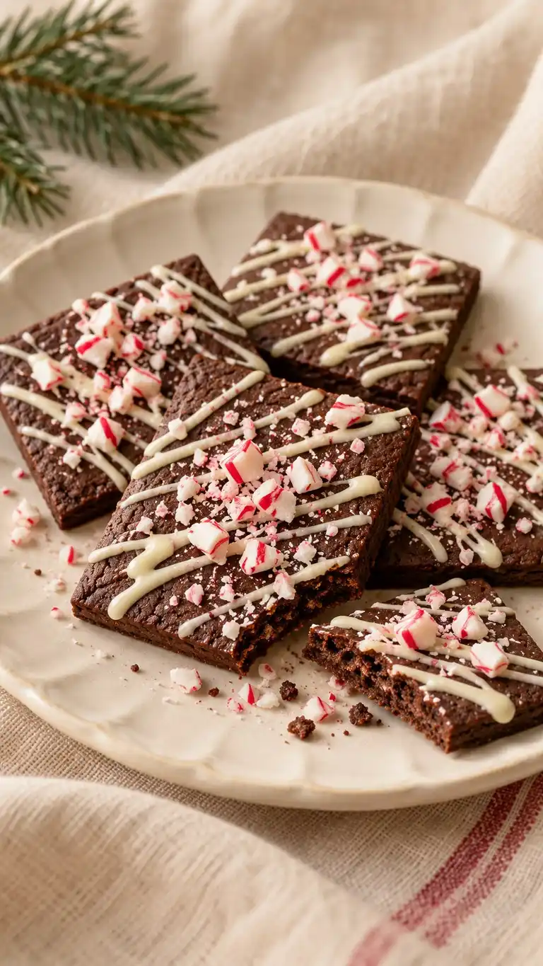Chocolate Peppermint Shortbread Squares