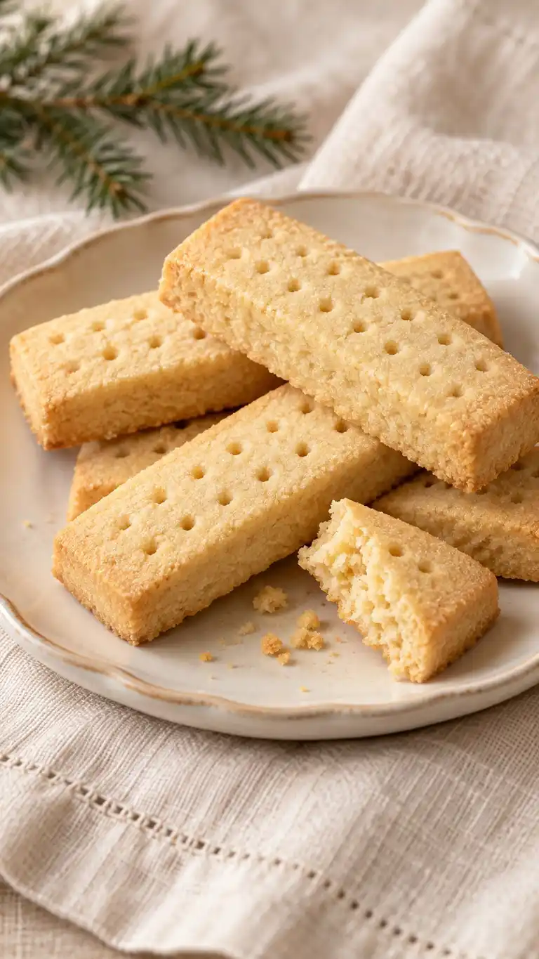 A crisp, buttery tray bake cut into tidy fingers for a Christmas cookie tin.