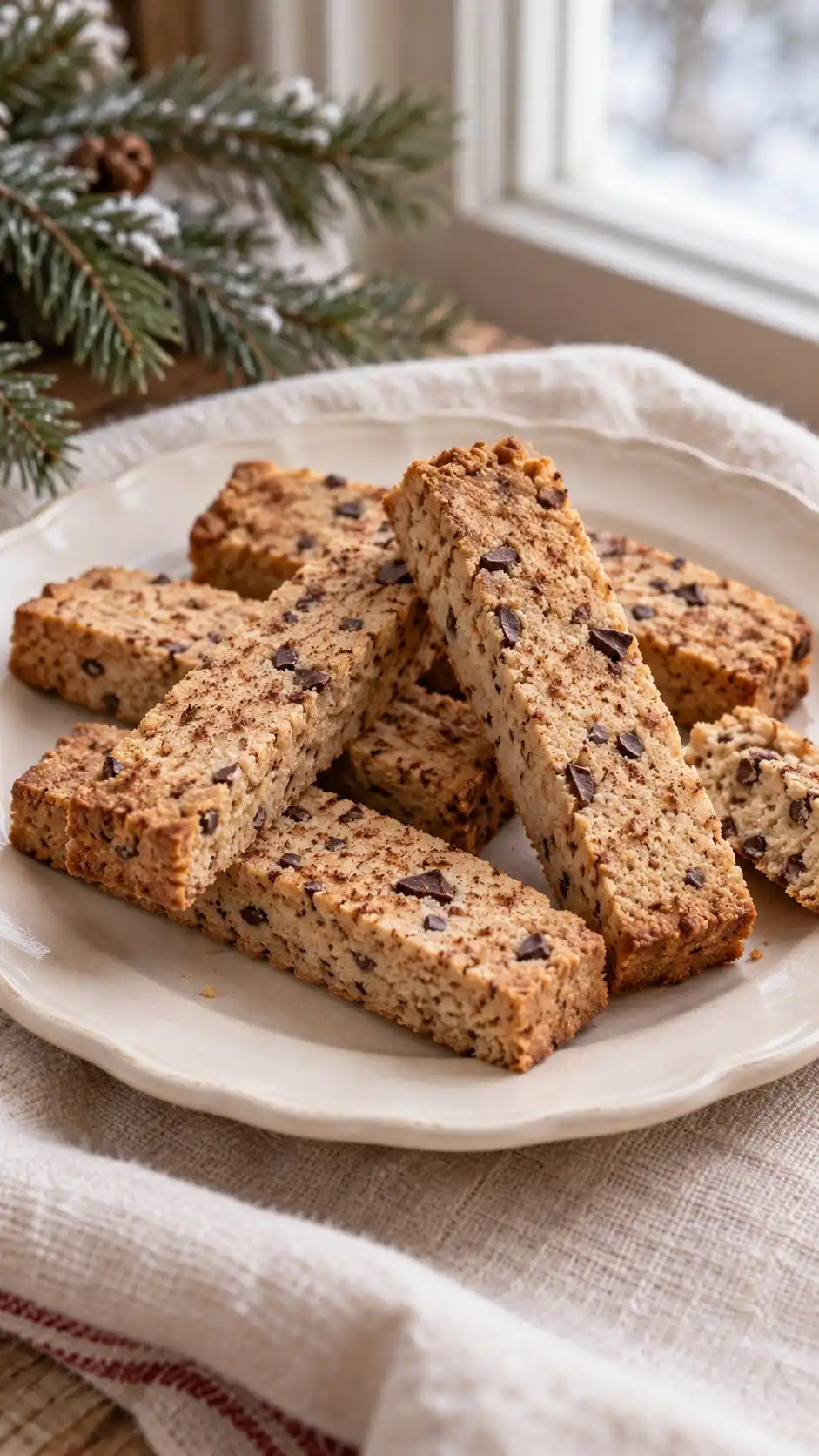 Cocoa Nib Cinnamon Shortbread Biscotti Fingers