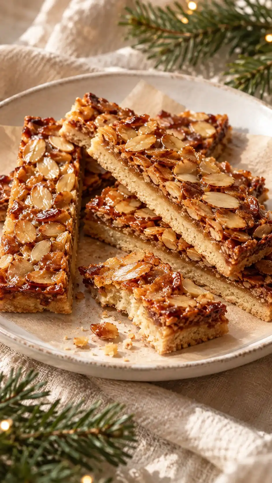 Florentine Almond Christmas Shortbread Bars | Christmas Shortbread Cookies