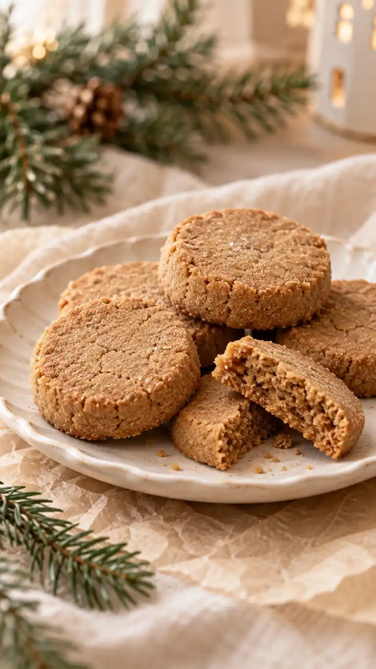 Molasses supplies a little moisture to a rice-flour shortbread dough with a firm sandy bite.