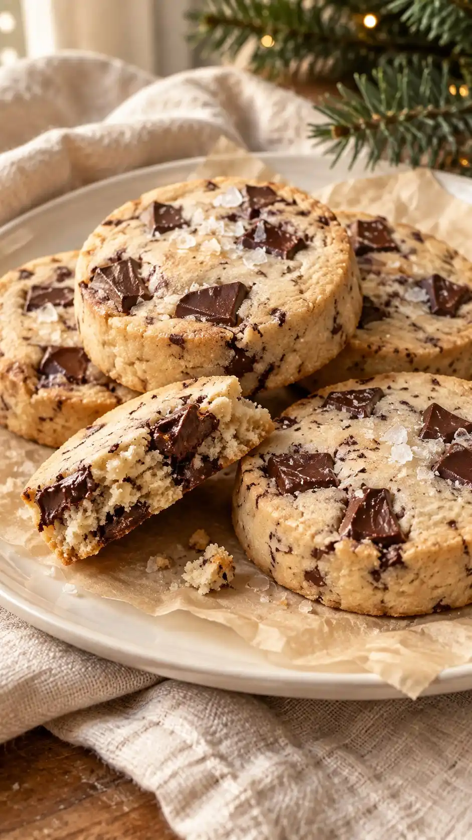 Salted Chocolate-Chunk Christmas Shortbread
