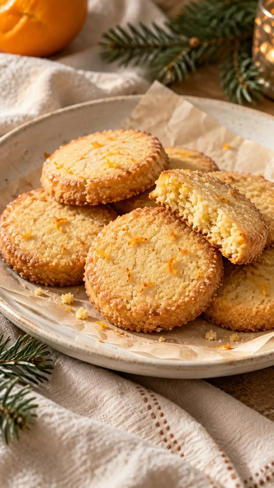 Fine semolina and a hydration rest give these orange cookies a distinctly granular crunch.