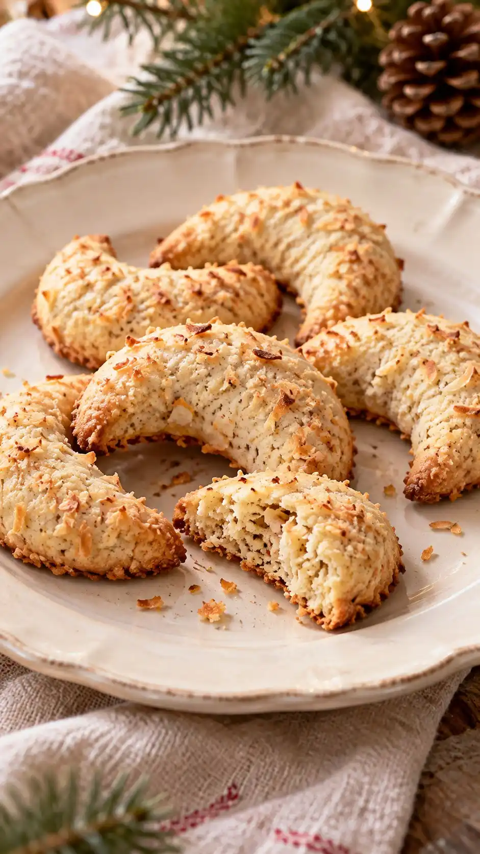 Toasted Coconut Cardamom Crescents