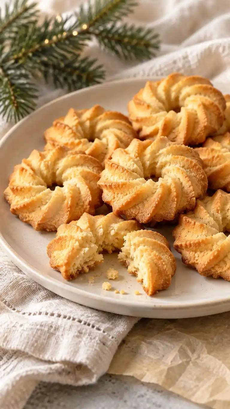 A softly whipped vegan block-butter dough pipes into open-star rosettes with crisp ridges and a tender center.