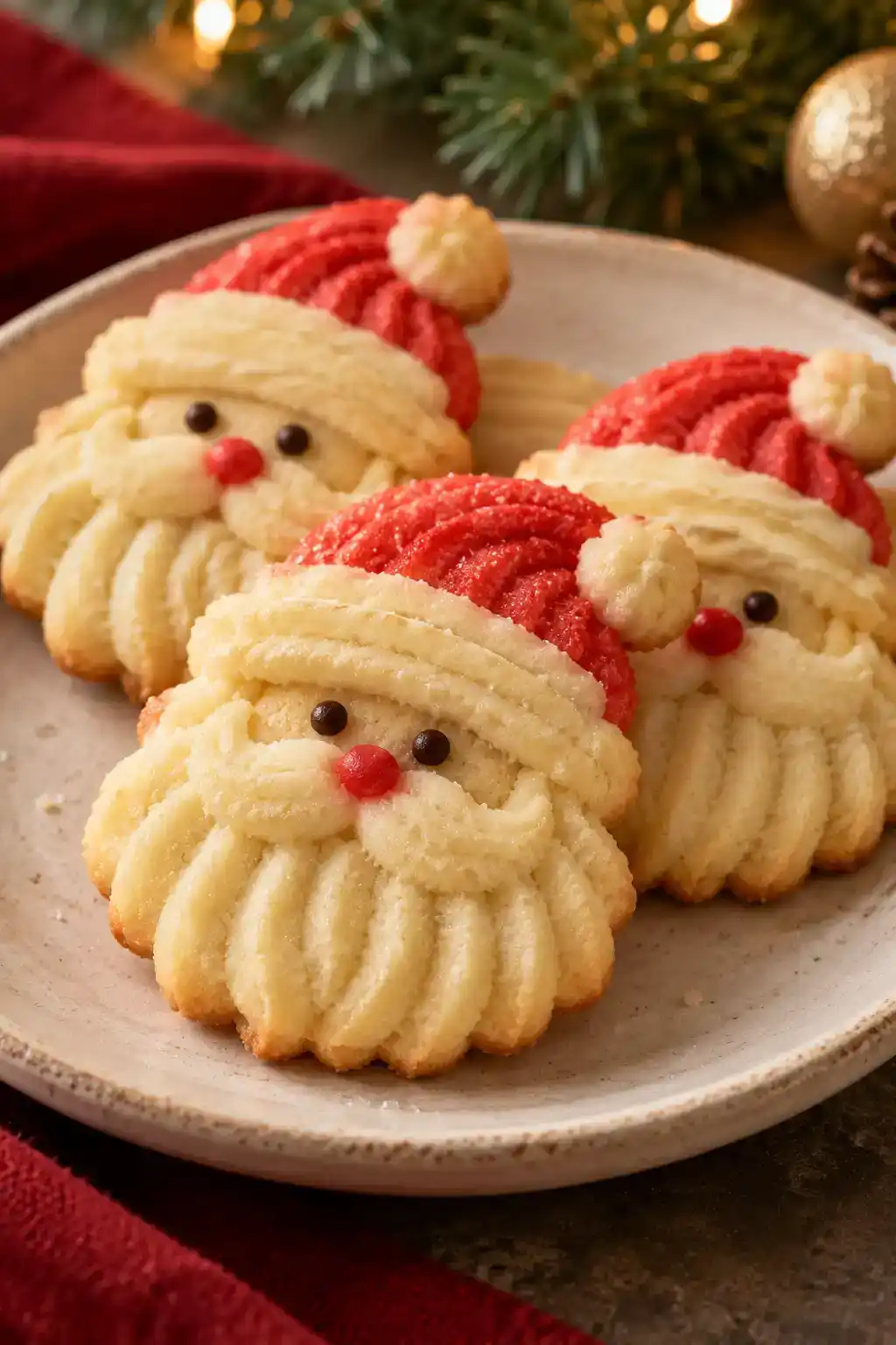 Santa Spritz Cookies | Christmas Spritz Cookies