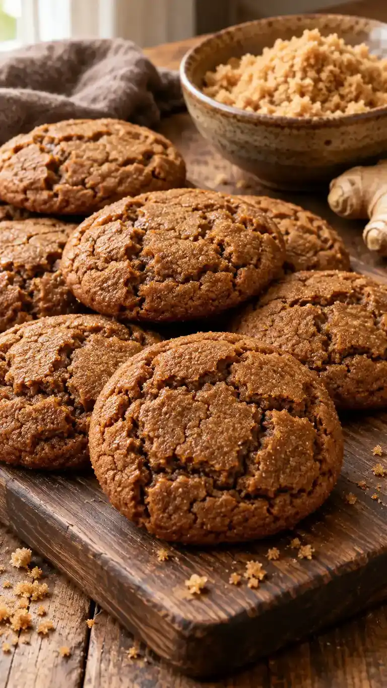 Soft brown-sugar gingerbread drop cookies with deep caramel flavor and no granulated-sugar coating.
