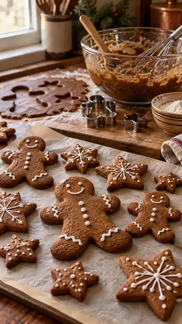 Classic molasses gingerbread cookies mixed by hand with melted butter, a whisk and a sturdy spoon, without an electric mixer.