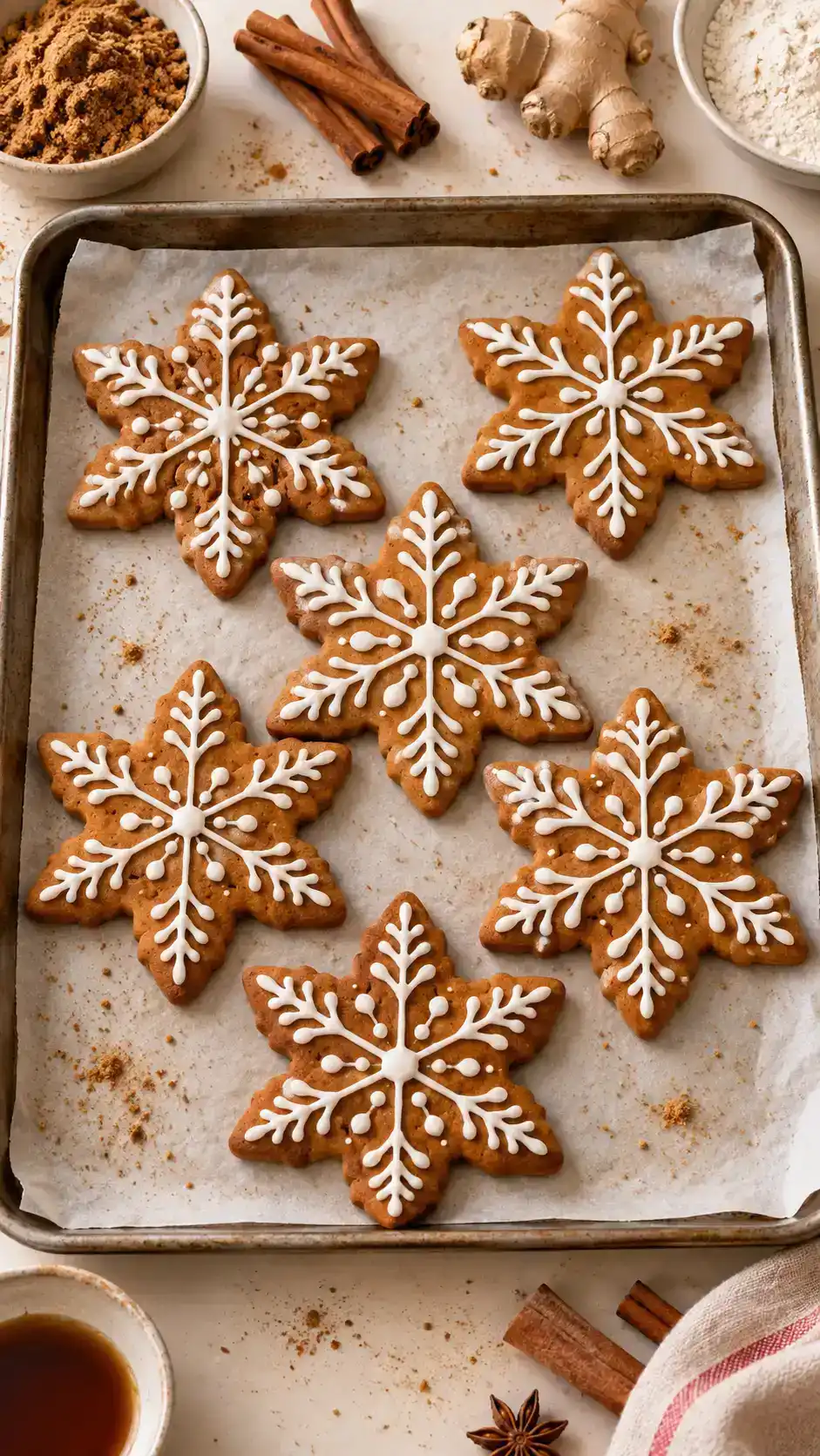 Gingerbread Snowflake Cookies