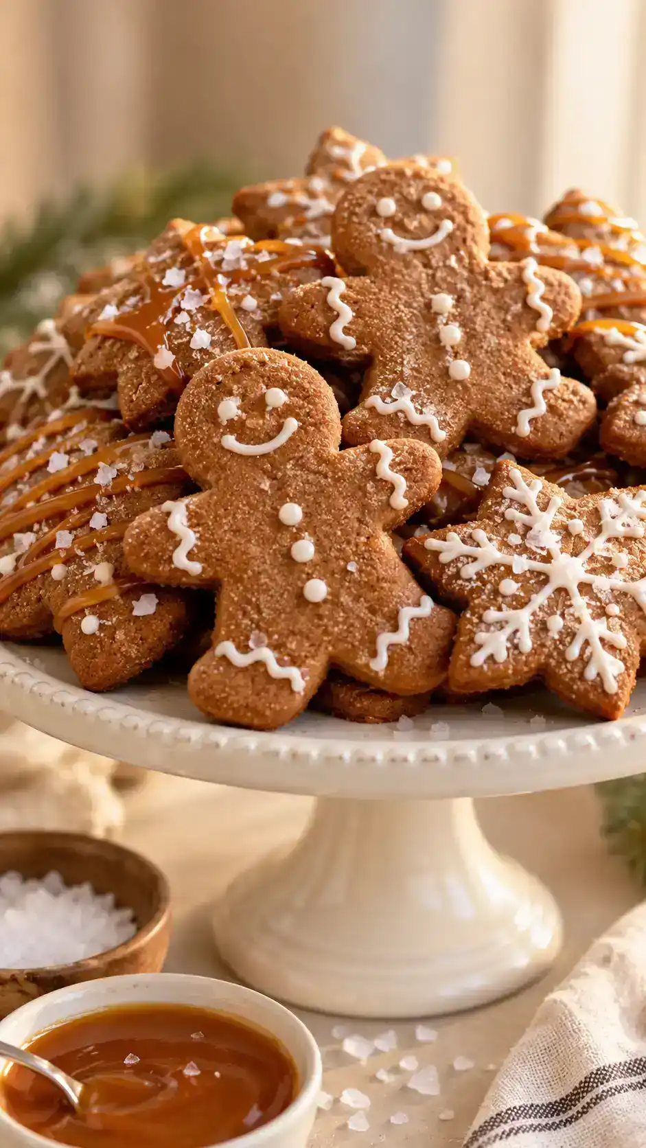 Salted Caramel Gingerbread Cookies