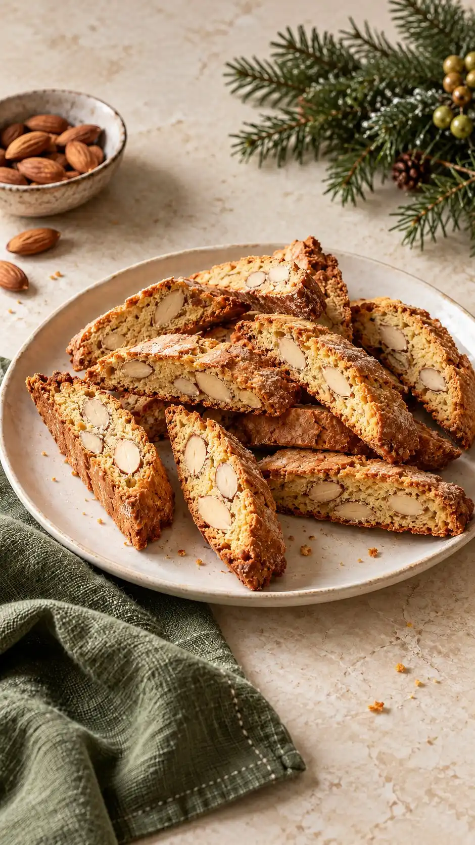 Twice-baked almond cookies with a crisp bite and a little orange zest.