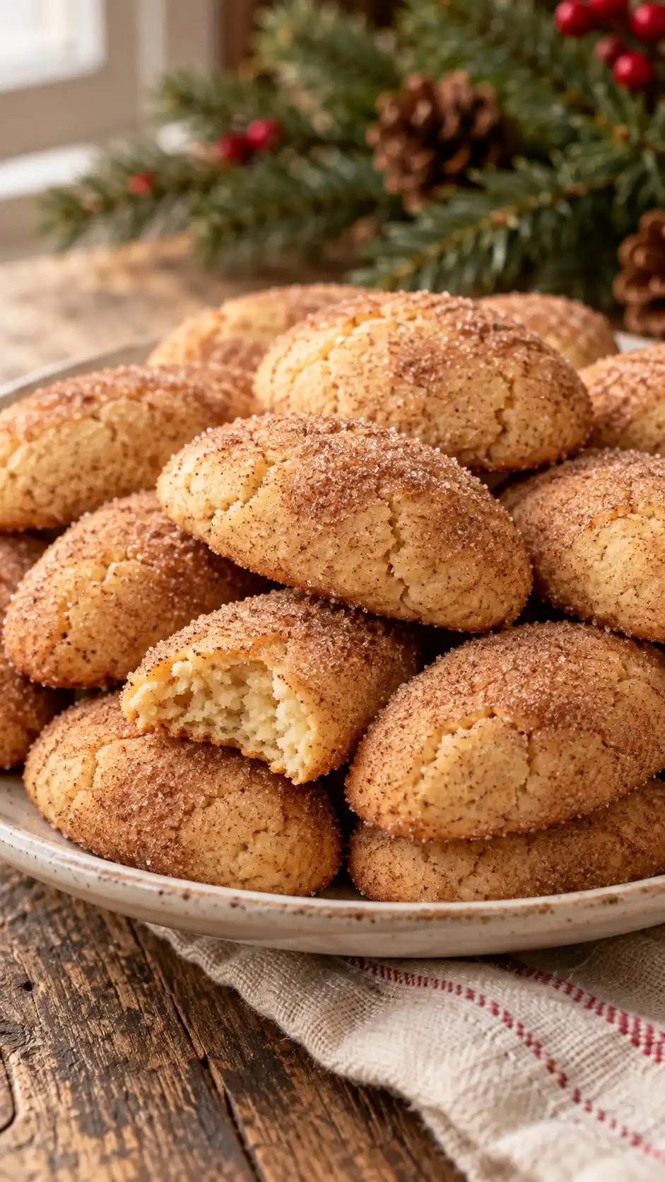 Soft almond cookies shaped into low oval pillows with a cinnamon-sugar crust, an Italian-style home variation.
