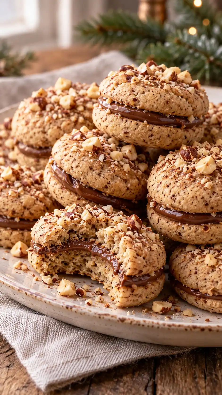 Hand-shaped hazelnut butter ovals with cinnamon in the dough and a plain, finely speckled surface.