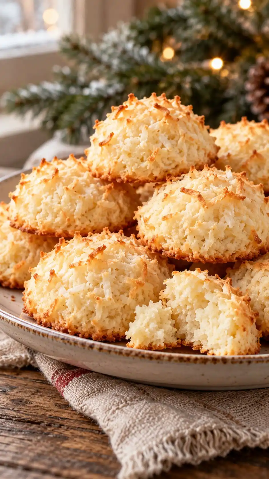 Soft ricotta cookies with shredded coconut in the dough and a lightly toasted coconut top, an Italian-style home adaptation.