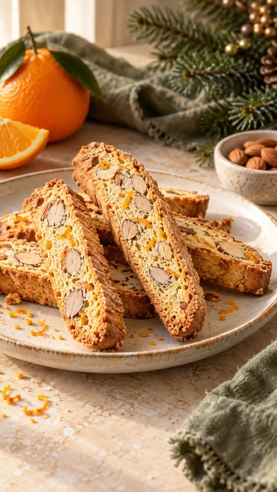 Orange and anise-scented almond biscotti with a crisp twice-baked bite.