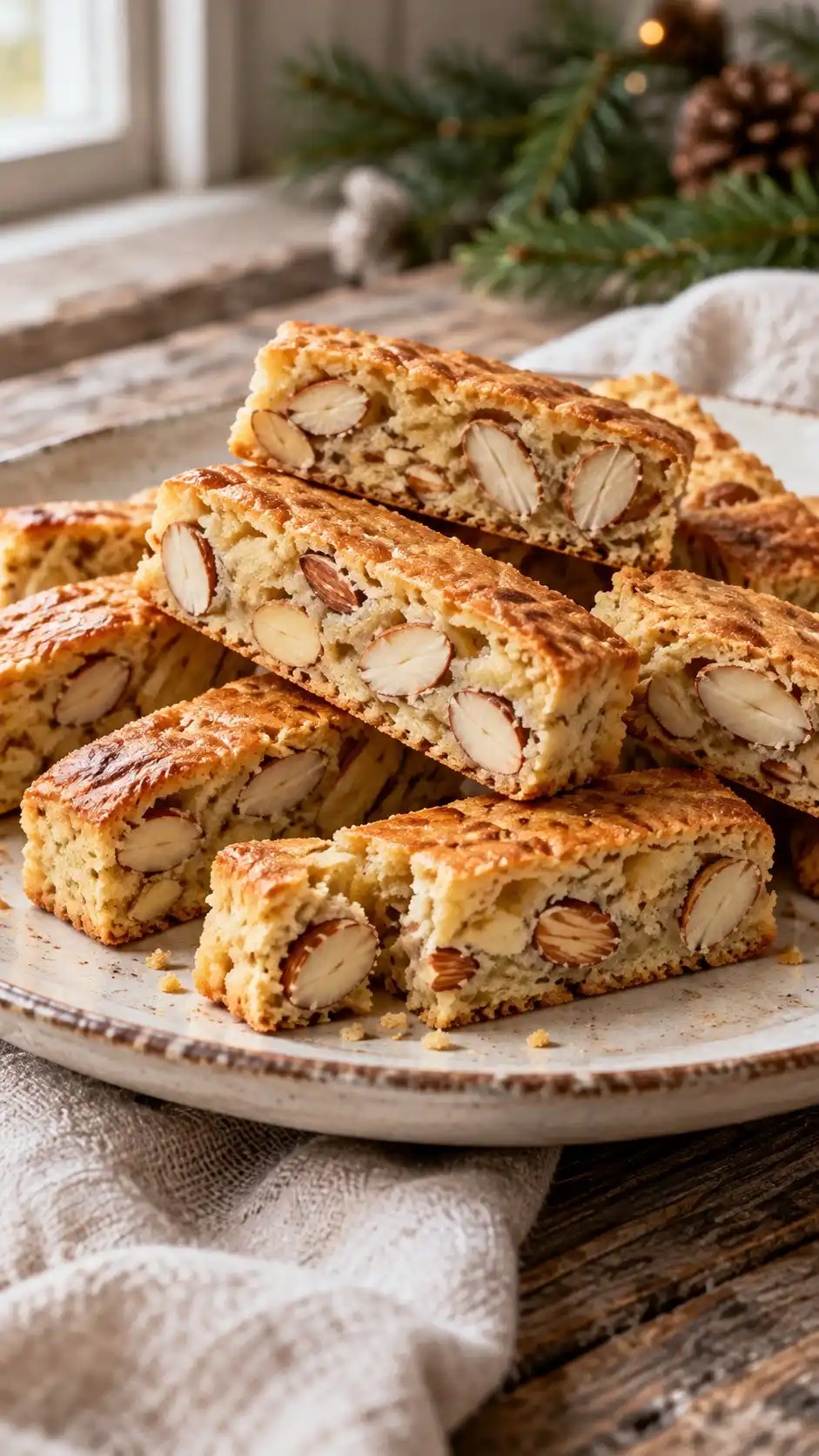Nut-dense Sicilian-style sliced almond bars made with egg whites and a little wheat flour, then dried on their cut faces; traditionally a Lenten cookie.