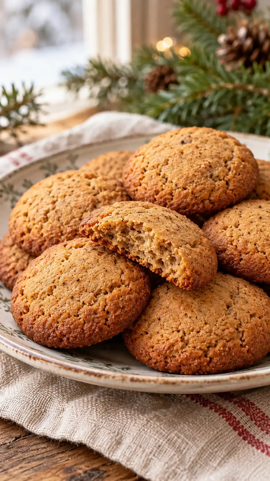 Rustic round Venetian-style honey cookies with measured black pepper and warm spices, using a butter-based home dough.