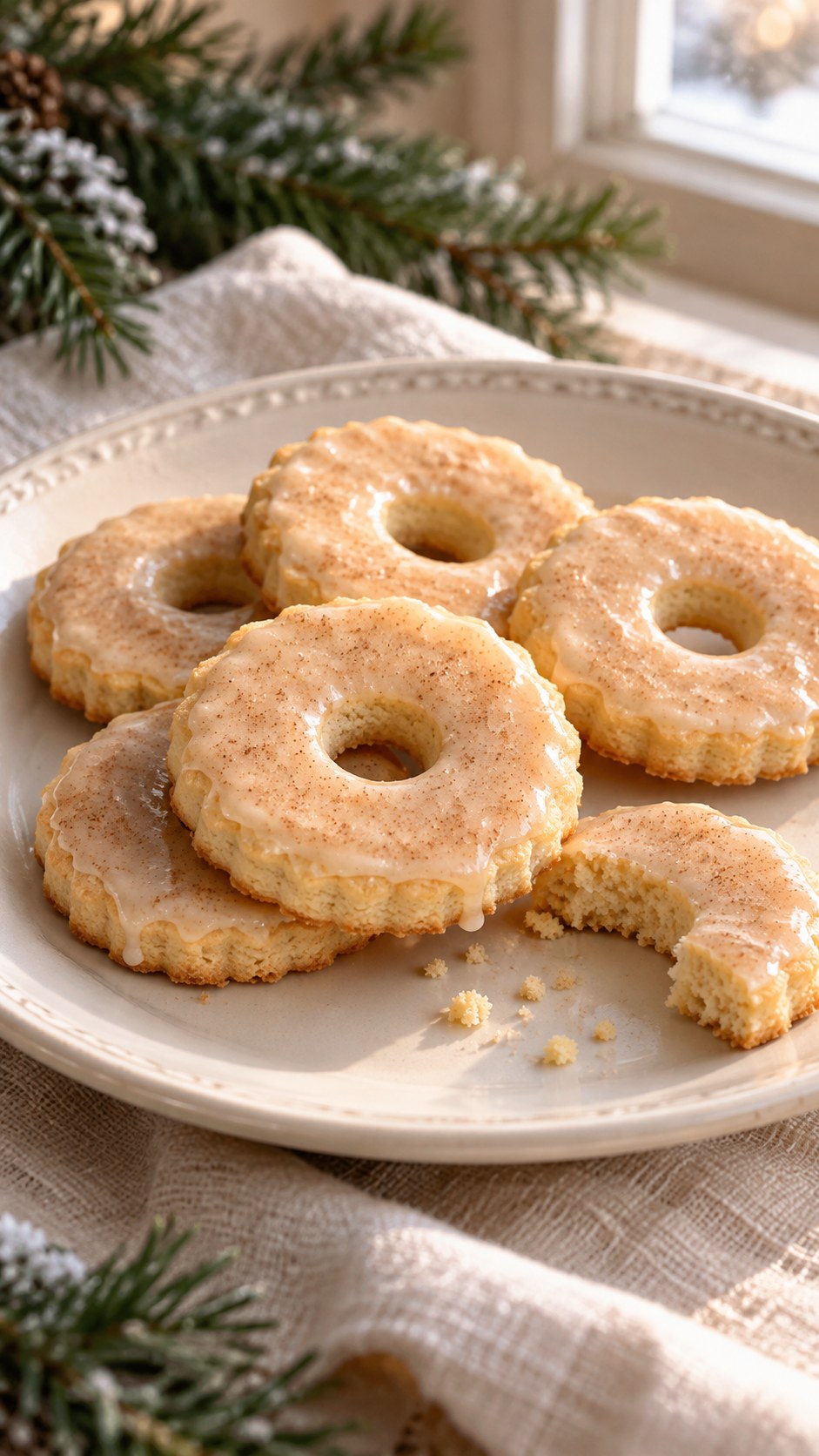 Apple Cider Glazed Shortbread Rings