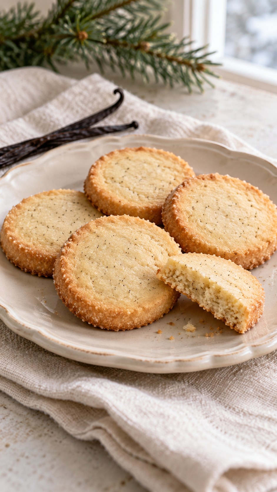 Bourbon Vanilla Bean Shortbread Rounds