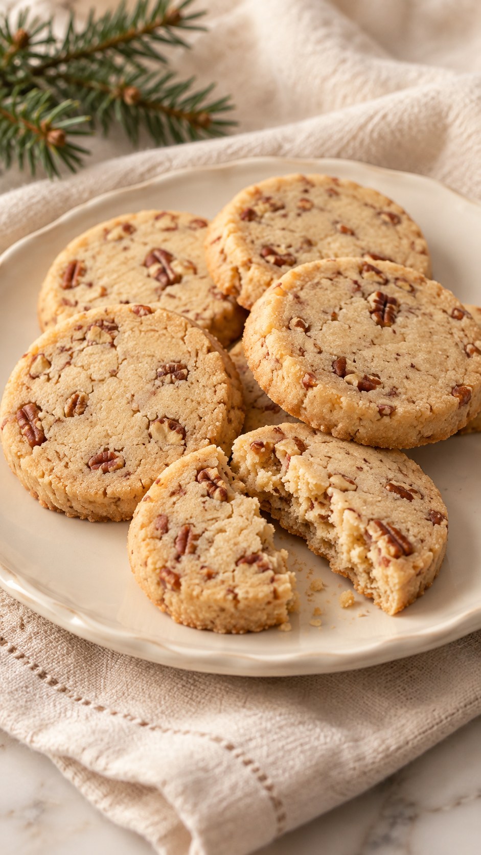 Brown Butter Pecan Shortbread Coins