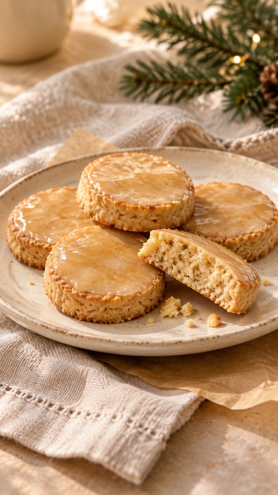 Chickpea Almond Shortbread with Honey Glaze