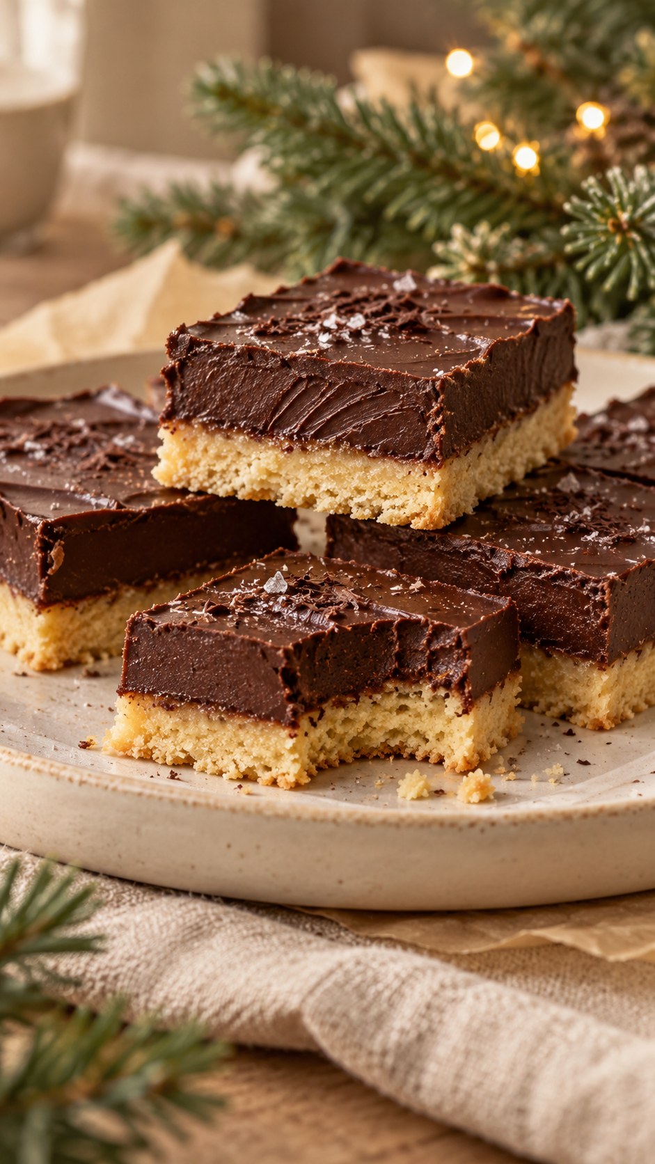 Chocolate Truffle Christmas Shortbread Bars