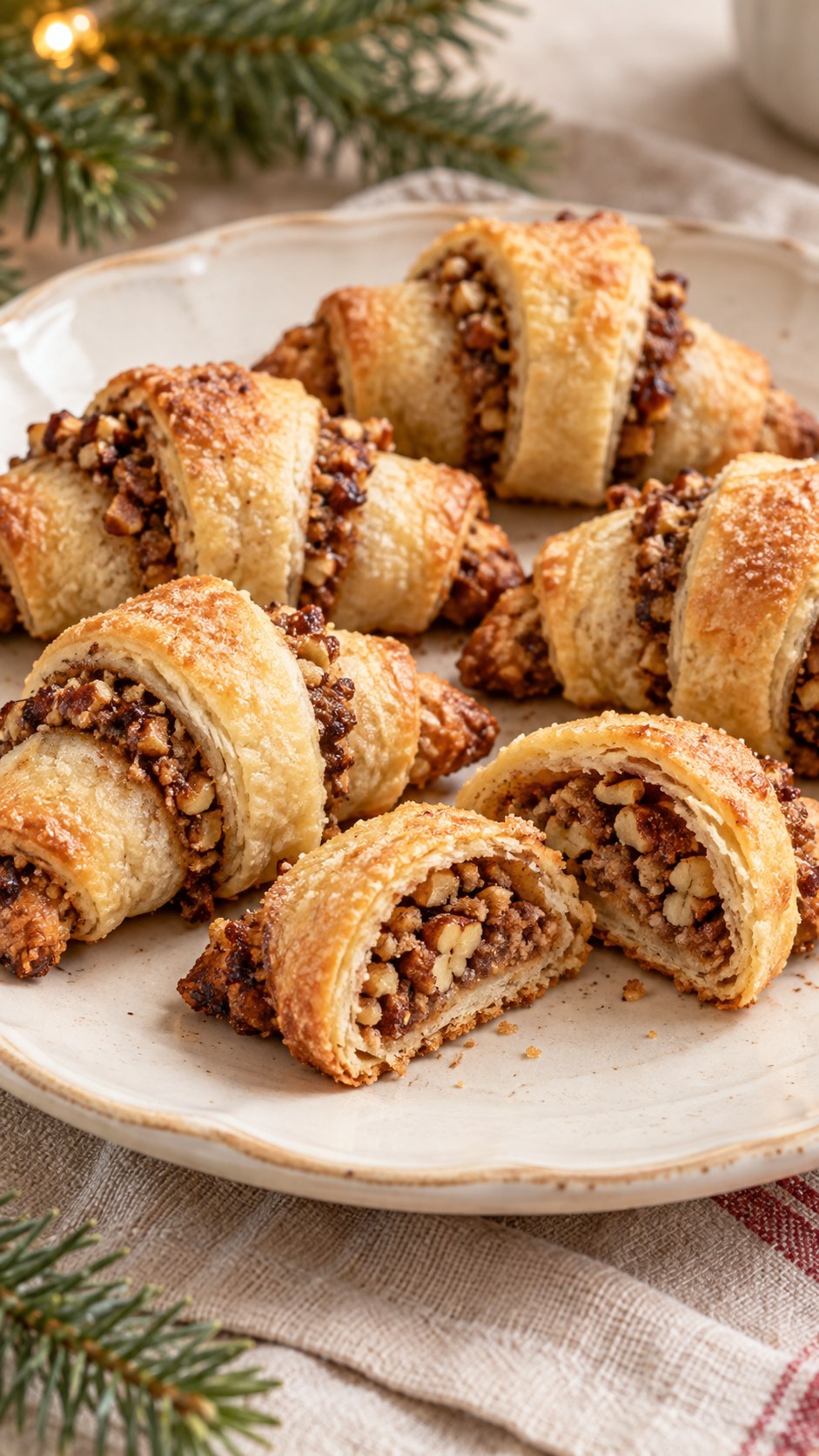 Cinnamon Pecan Rugelach-Style Shortbread Horns