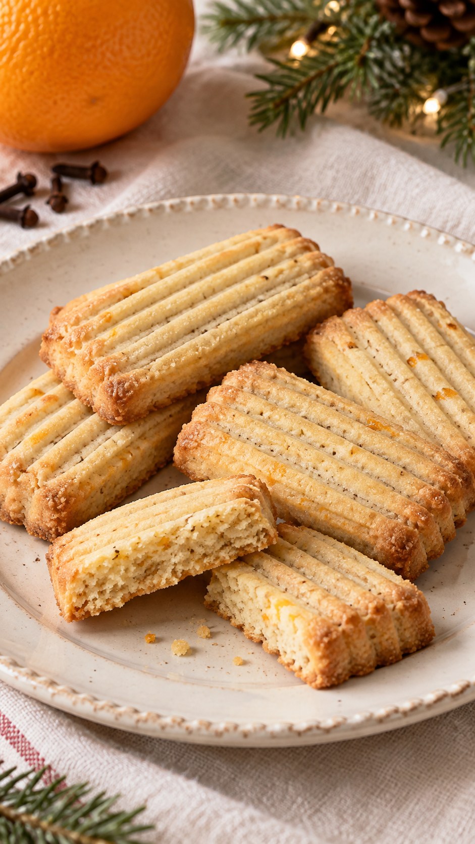 Clove Orange Comb-Pressed Shortbread