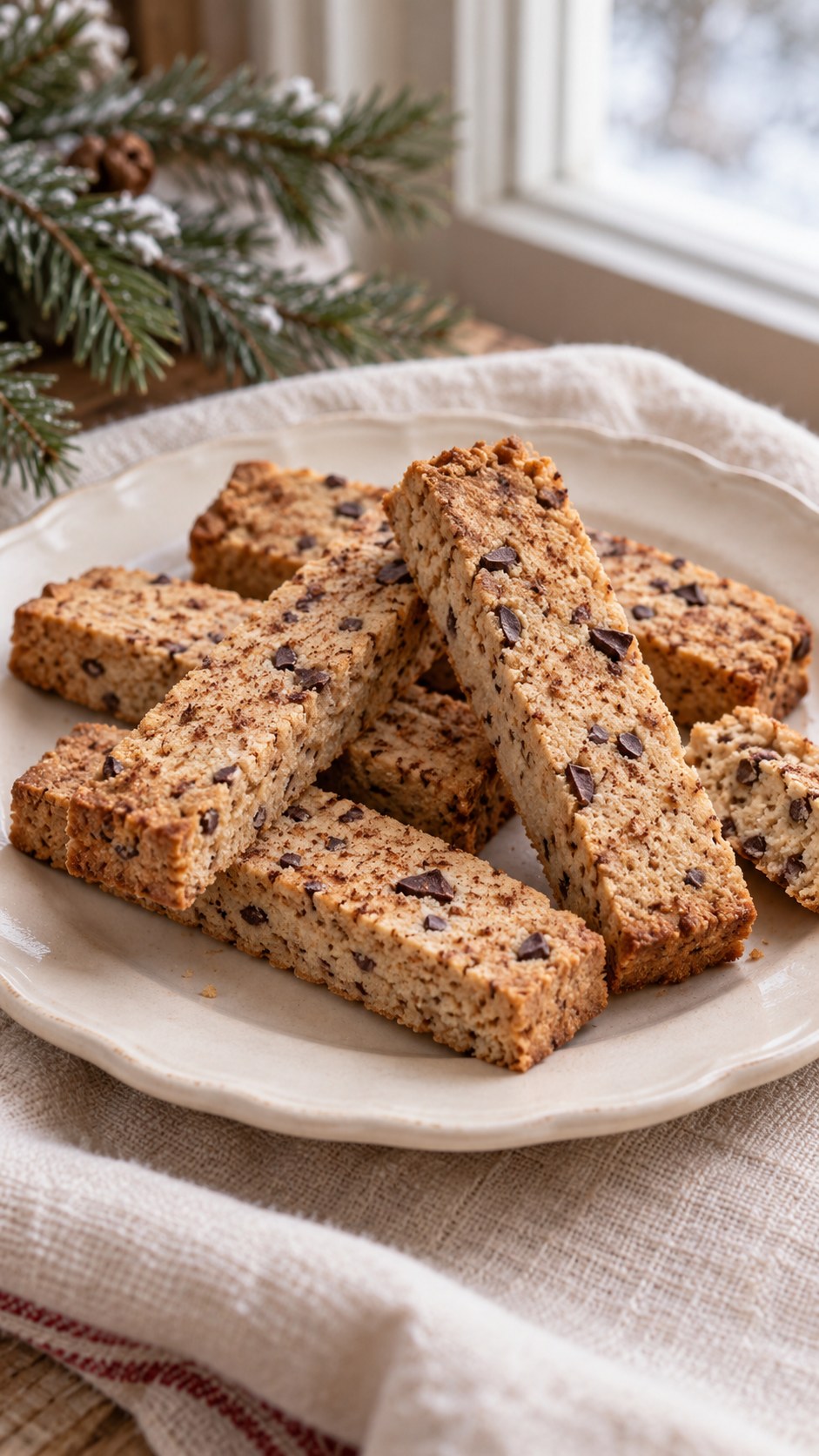Cocoa Nib Cinnamon Shortbread Biscotti Fingers