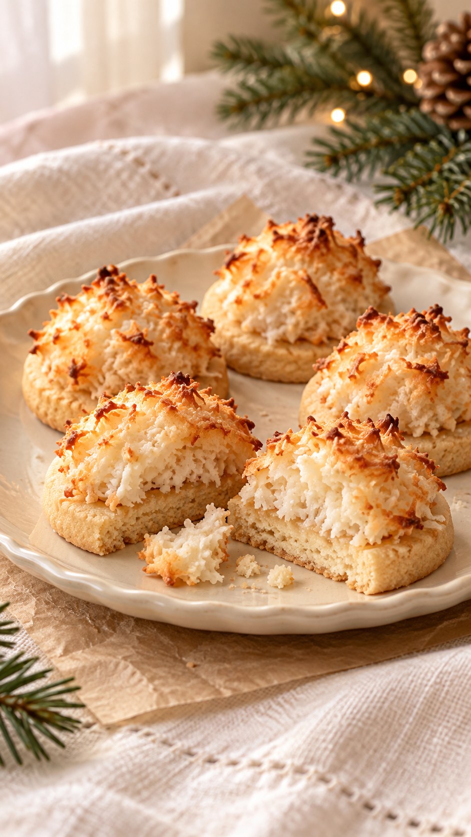 Coconut Macaroon Topped Shortbread Cookies