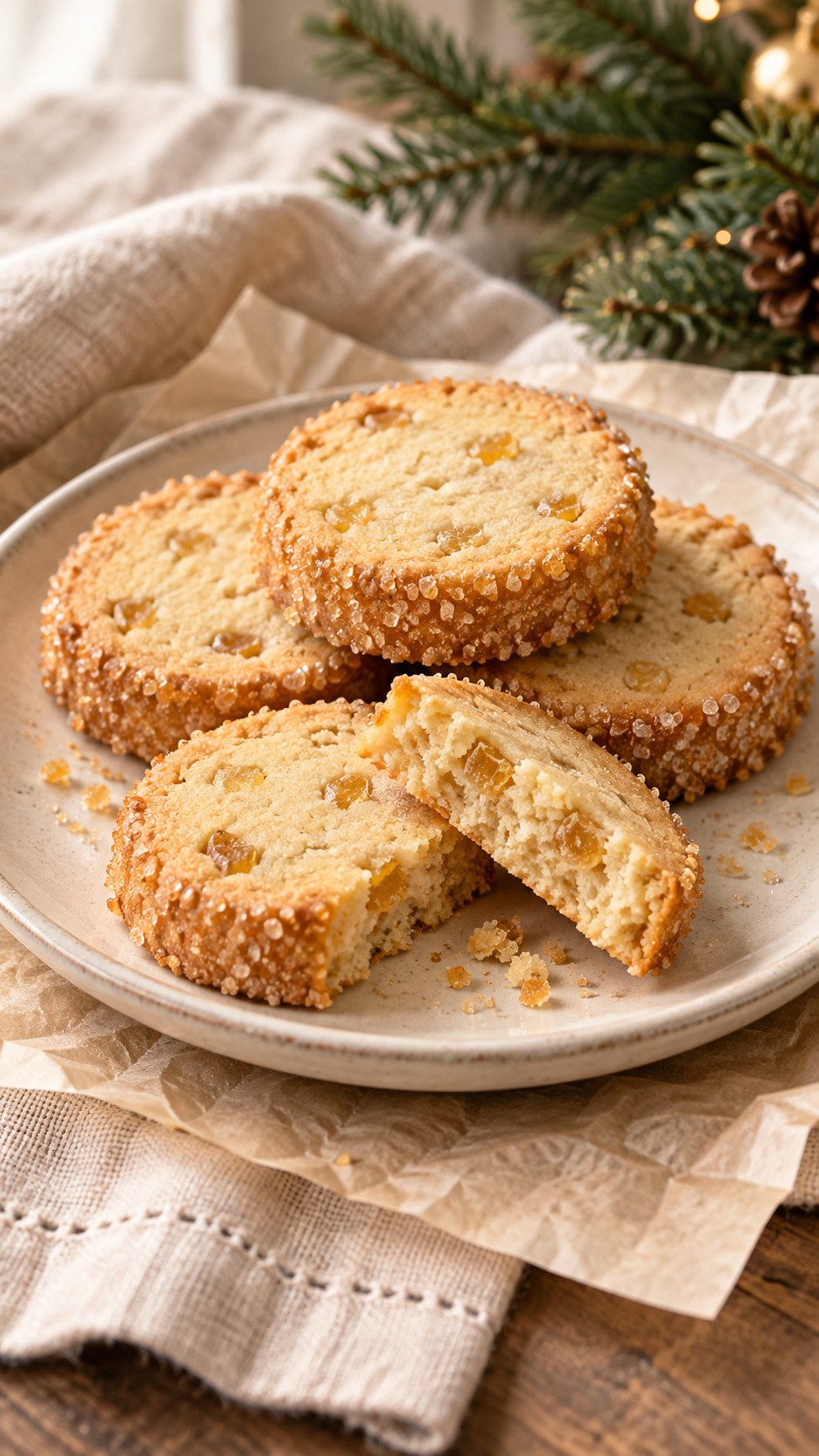 Crystallized Ginger Demerara Shortbread
