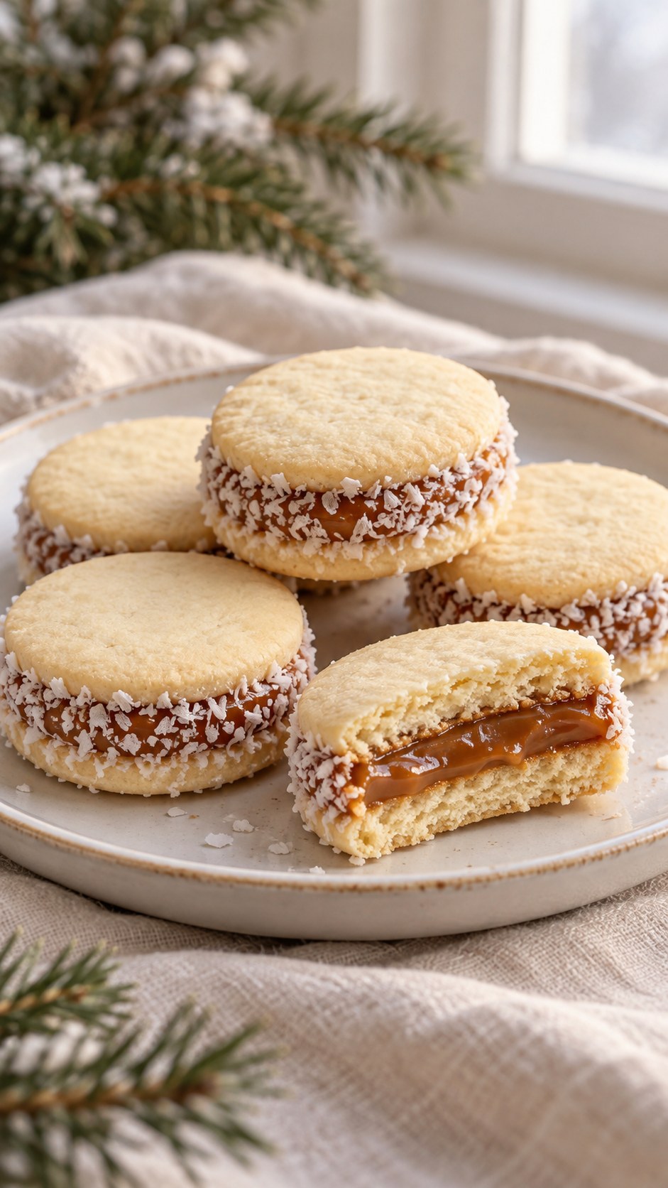 Dulce de Leche Alfajor Shortbread Rounds