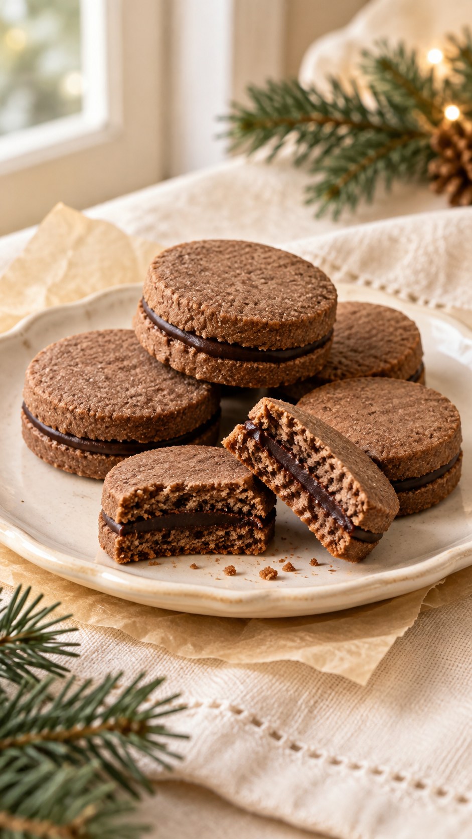 Espresso Chocolate Shortbread Sandwiches