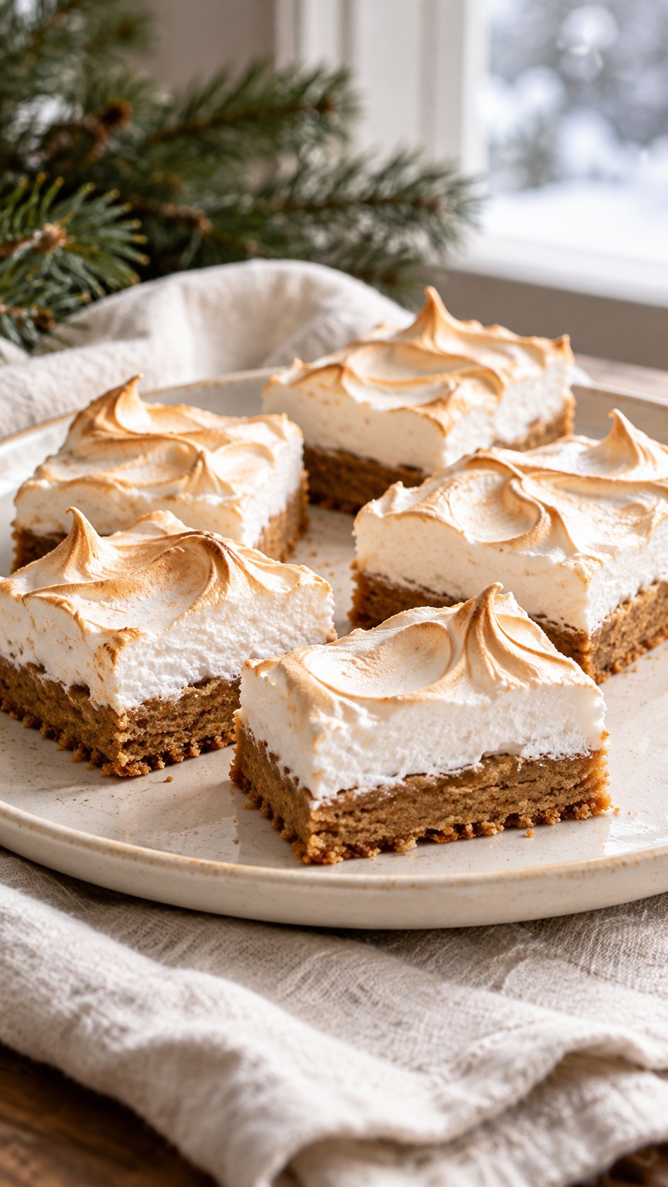 Gingerbread Meringue-Topped Shortbread Squares