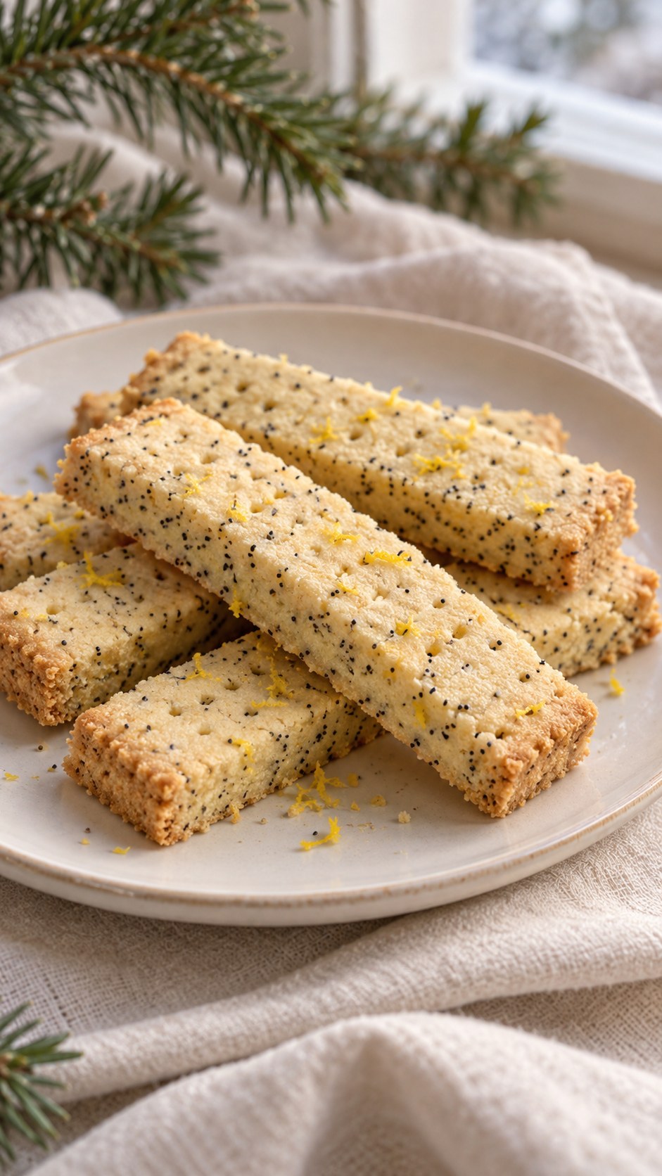 Lemon Poppy-Seed Shortbread Fingers