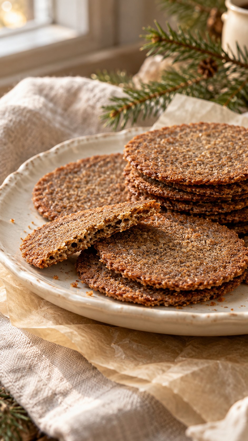 Malted Rye Christmas Shortbread Crisps