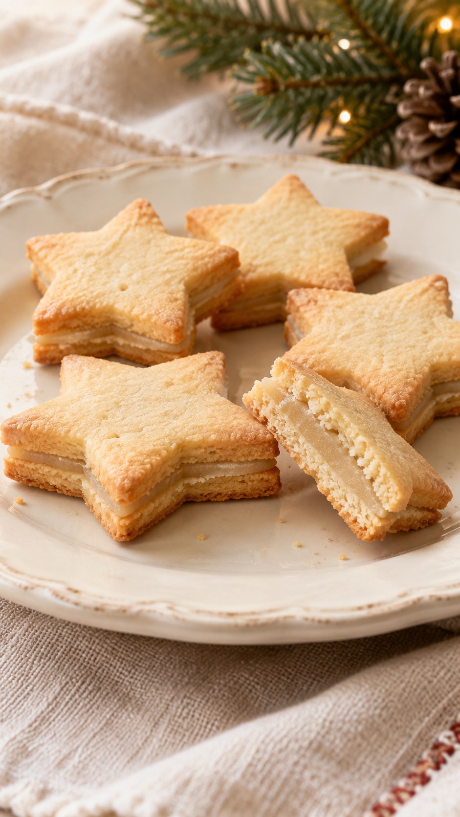 Marzipan-Core Almond Star Shortbread