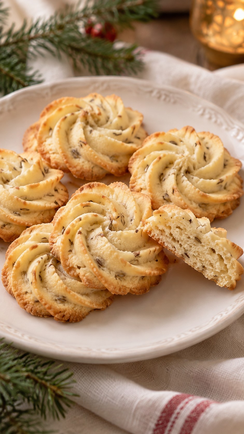 Orange Blossom Anise Shortbread Rosettes