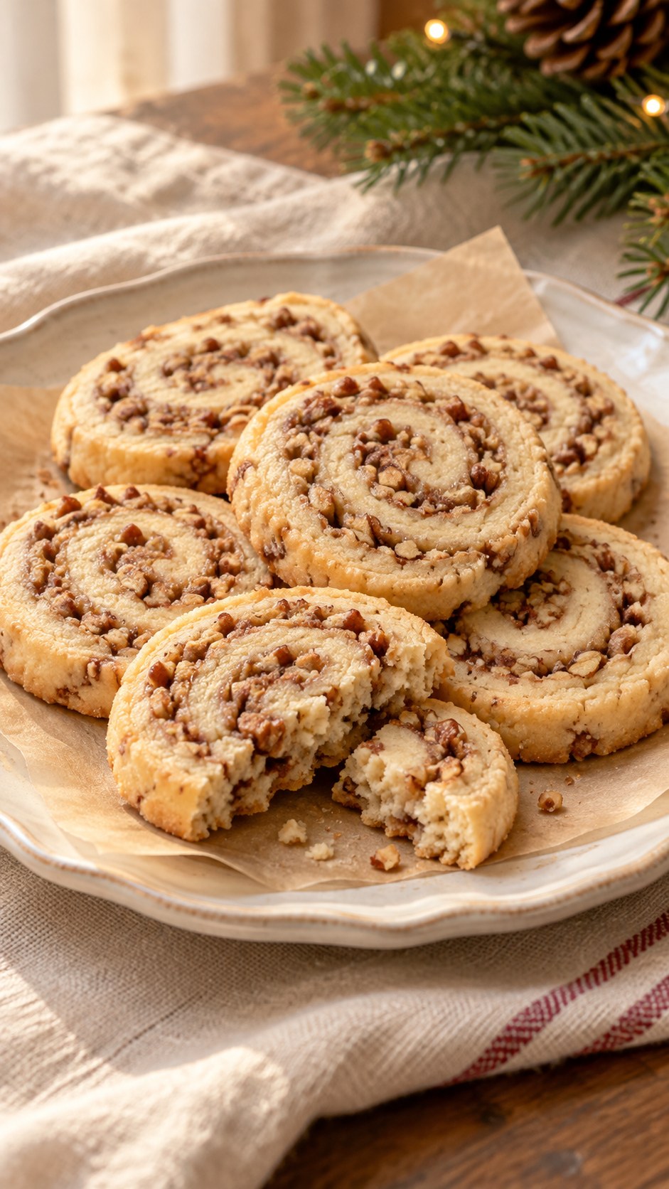 Pecan Cream-Cheese Shortbread Spirals