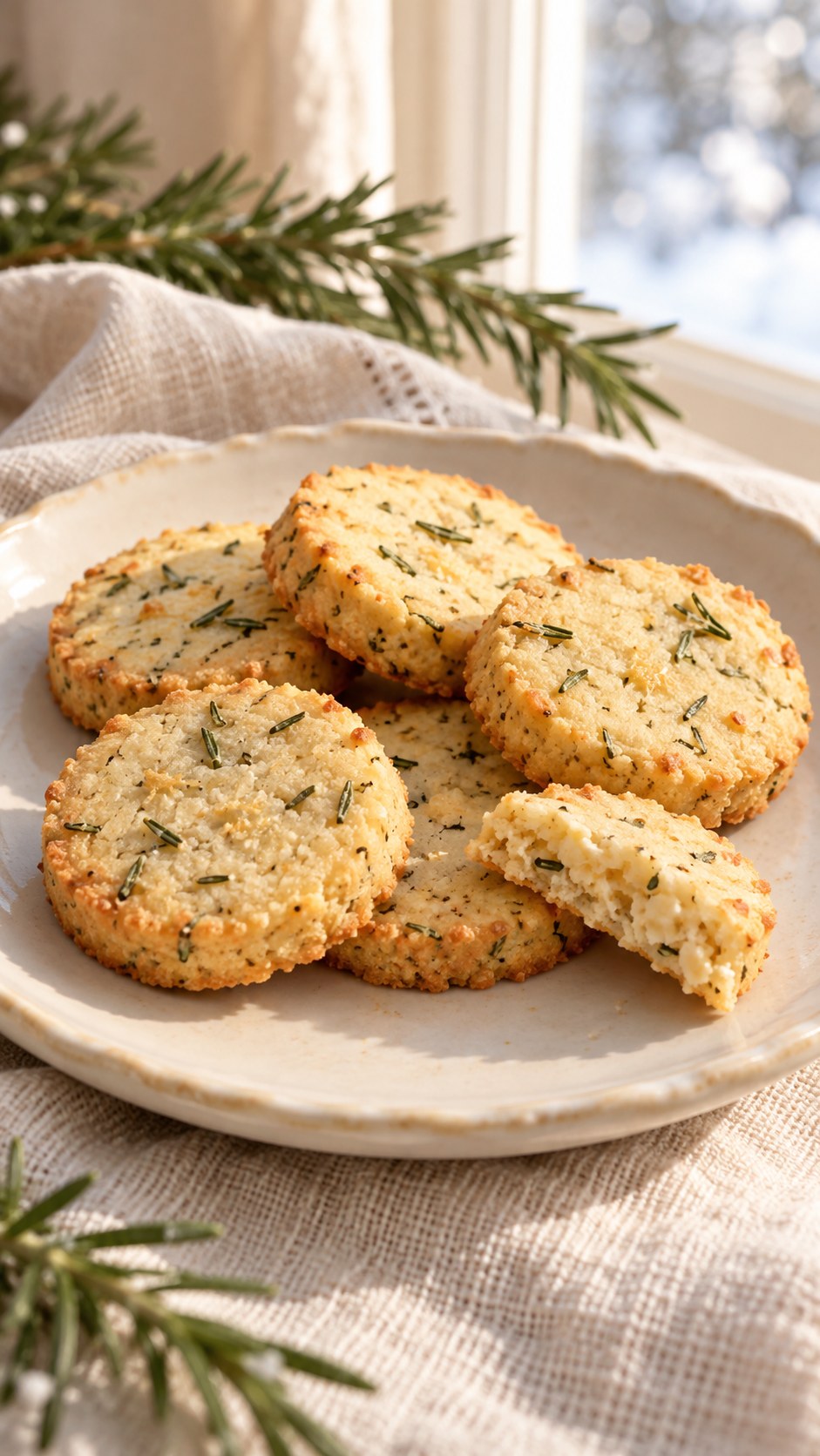 Rosemary Parmesan Savory Shortbread Sablés