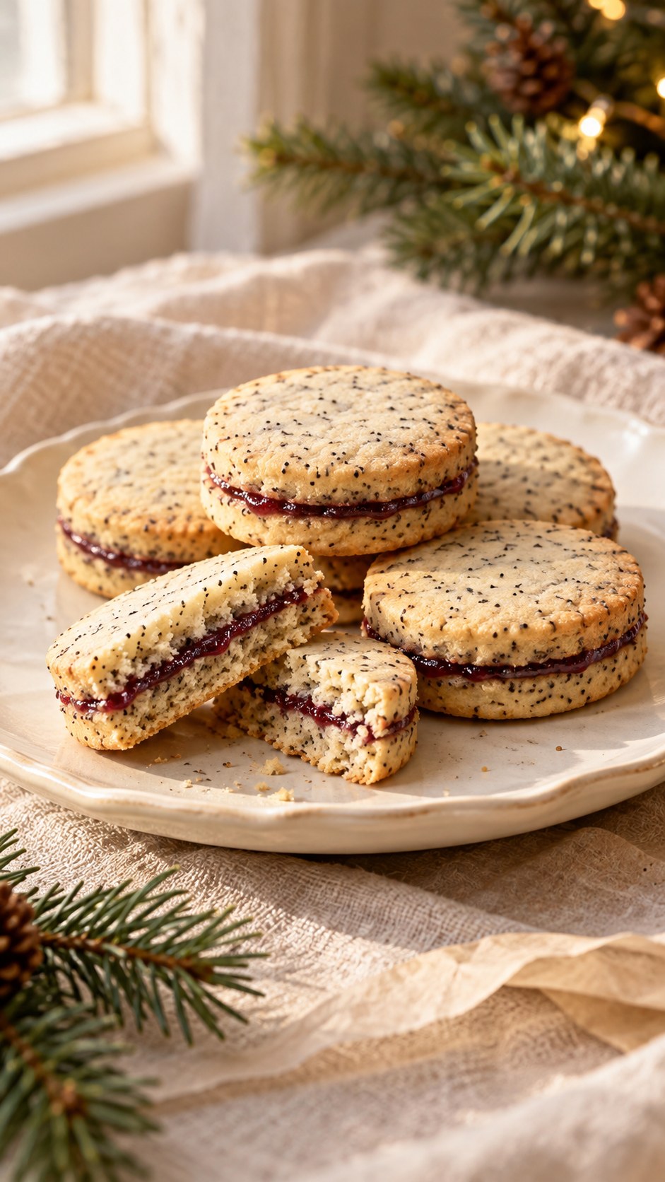 Spelt Poppy-Seed Shortbread Sandwiches