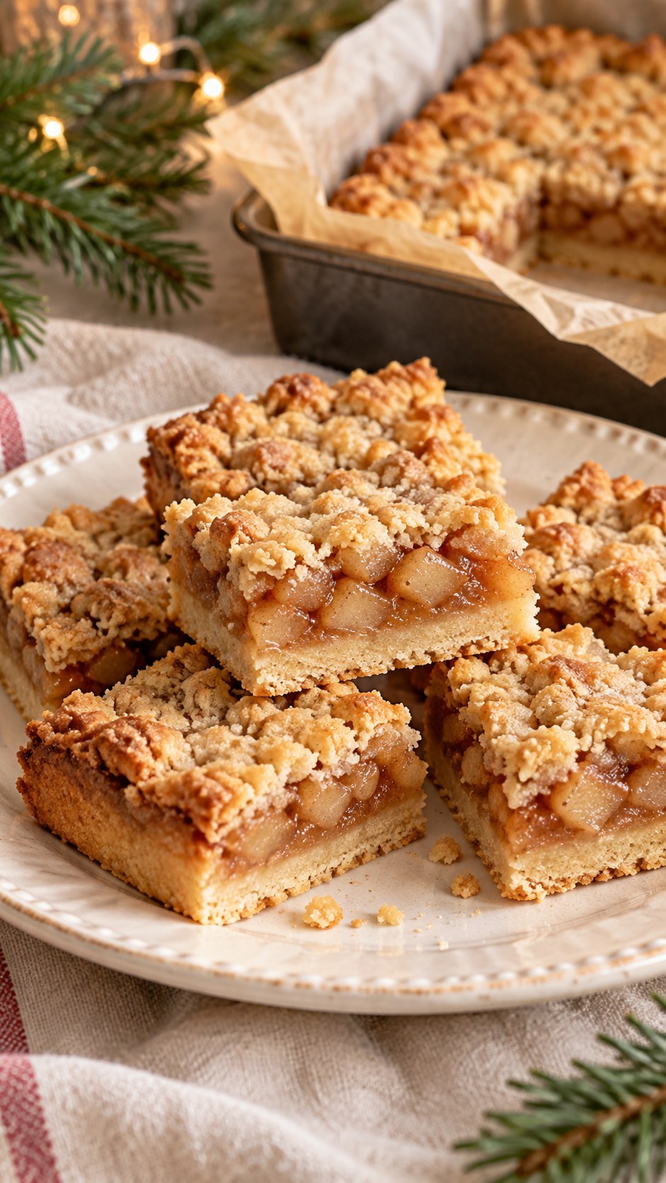Spiced Pear Tart Shortbread Squares